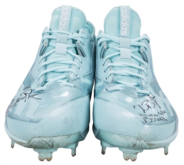 2016 Kris Bryant All Star Game Used and Signed/Inscribed Adidas Blue Cleats for 1st ASG Home Run (MLB Authenticated & Fanatics)